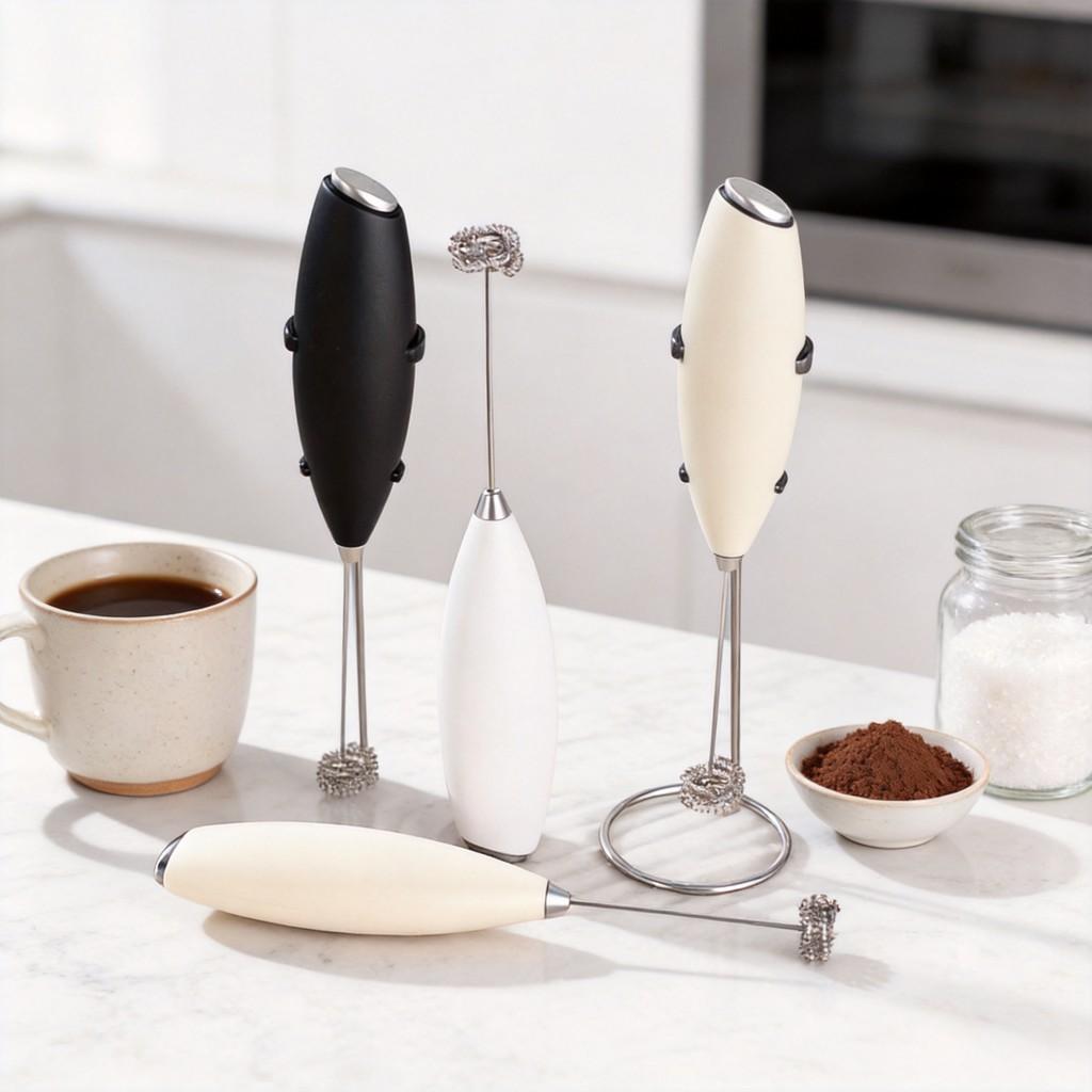 Home Kitchen Handheld Milk Frother With 304 Stainless Steel Beater For Coffee And Egg Mixing