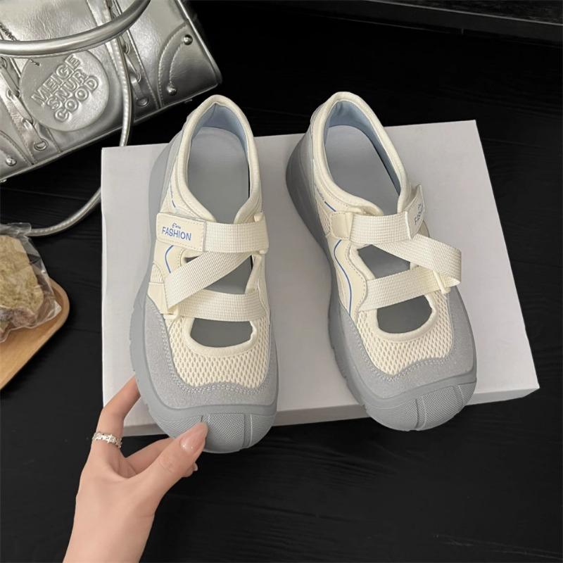 

Velcro ugly cute big head shoes female Mary Jane summer new platform sports casual dad board shoes sandals tide 35 синий
