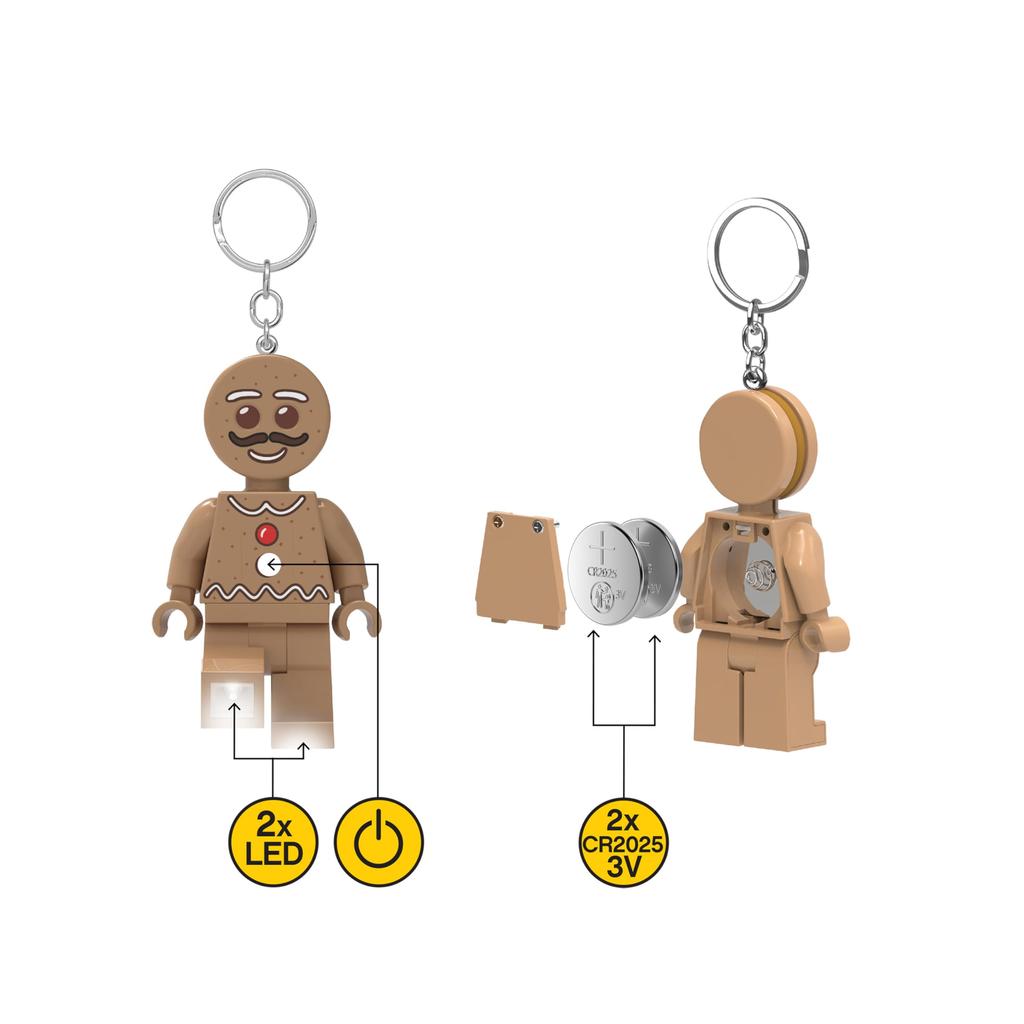 IQ Iconic Gingerbread Man Keychain LED Keychain Light Building Blocks Toy Doll Articulated Minifigure