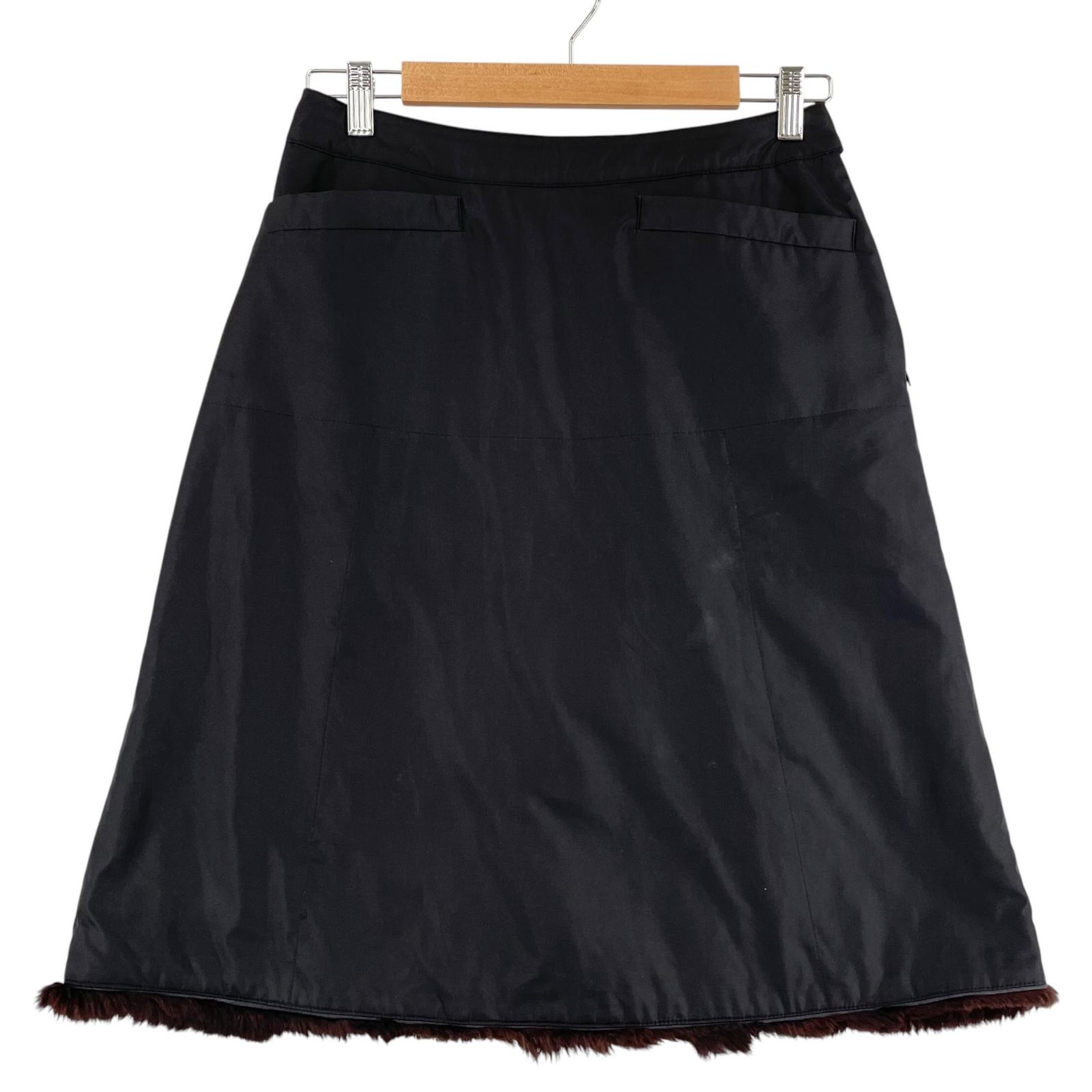 SPORTMAX Max Mara Plain skirt black Women With fur used