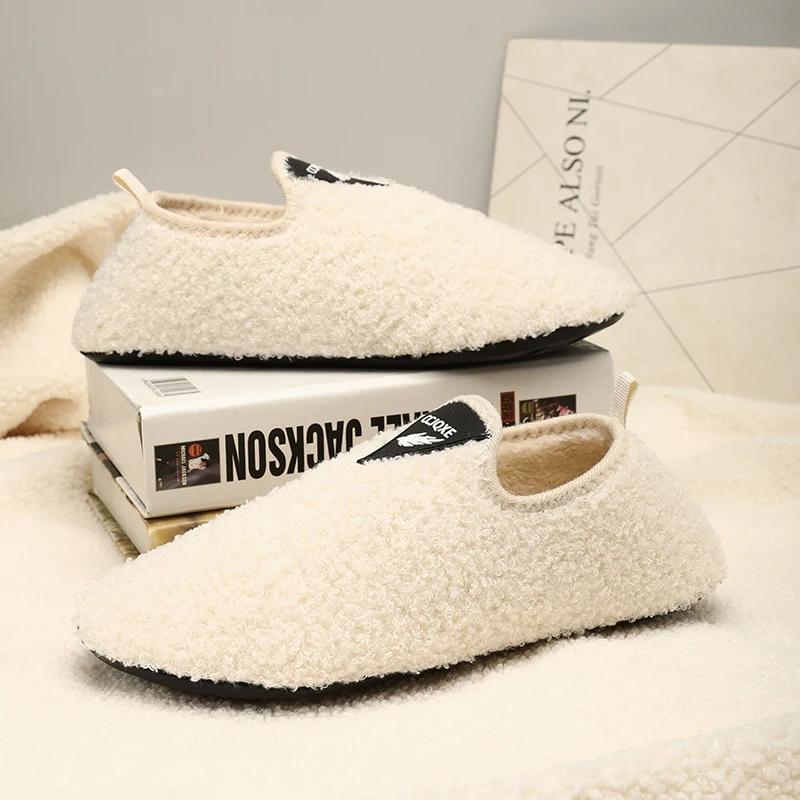 Maedef Men Winter Slippers Comfortable Women'S Cotton Shoes Thin Bottom Disigner Indoor Plush Warm Home Slippers Man Warm Shoes