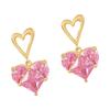Fashionable Zircon Heart Earrings Crafted from Sturdy Alloy Materials for Everyday Elegant and Uniaue Styles Wear