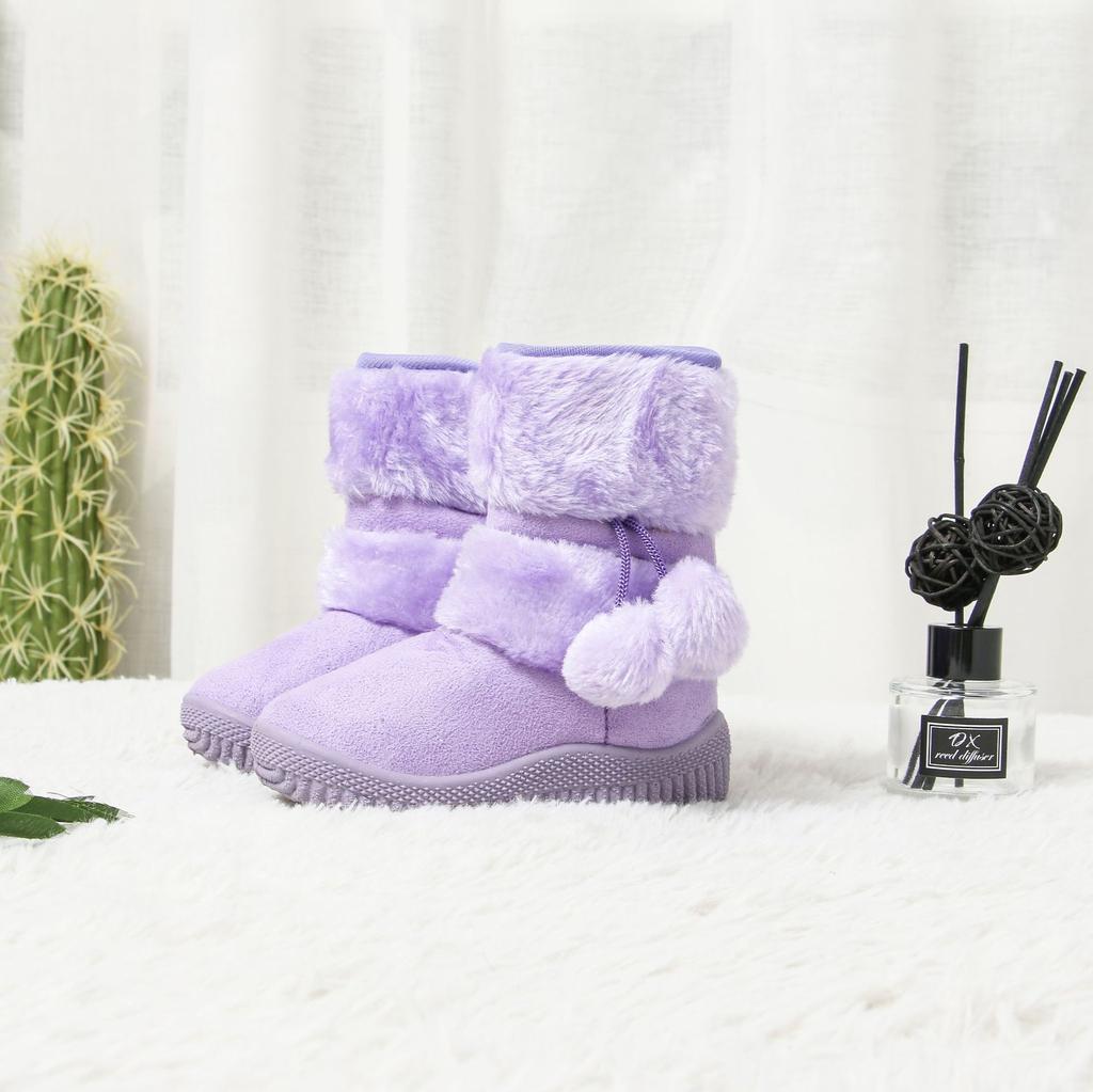 Girls Snow Boots Winter Comfortable Thick Warm Kids Boots Lobbing Ball Thick Children Autumn Cute Boys Boots Princess Shoes