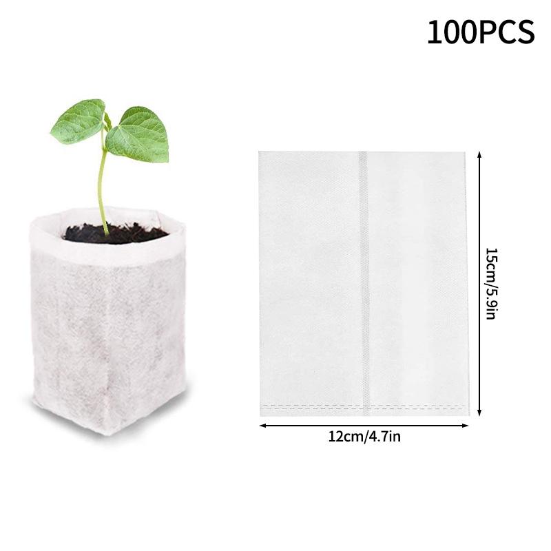 100pcs Nursery Bag Plant Seeding Grow Bags Degradable Garden Indoor Planting Bags Greenhouse Flower Pots Bags