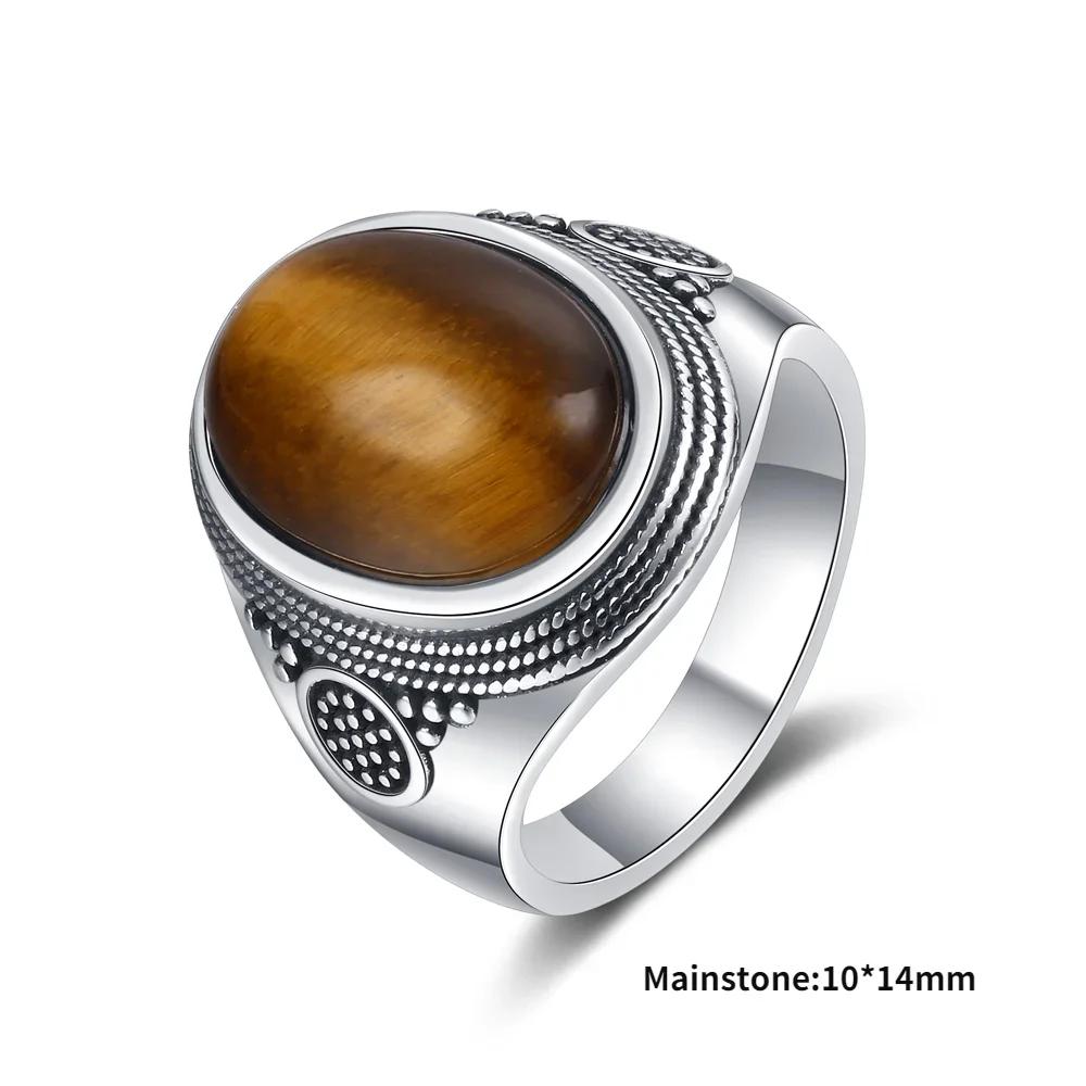 High Quality Natural Tiger Eye Rings S Silver  Ring for Women Gifts Vintage Fine Wedding Party Ring Wholesale