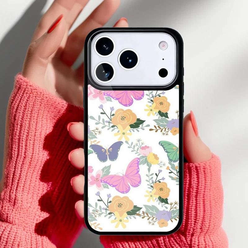 

Cute Butterfly Phone Case for iPhone 17 16 15 14 13 Pro Max Back Cover for 12 11 Pro Coque iPhone17 Pro