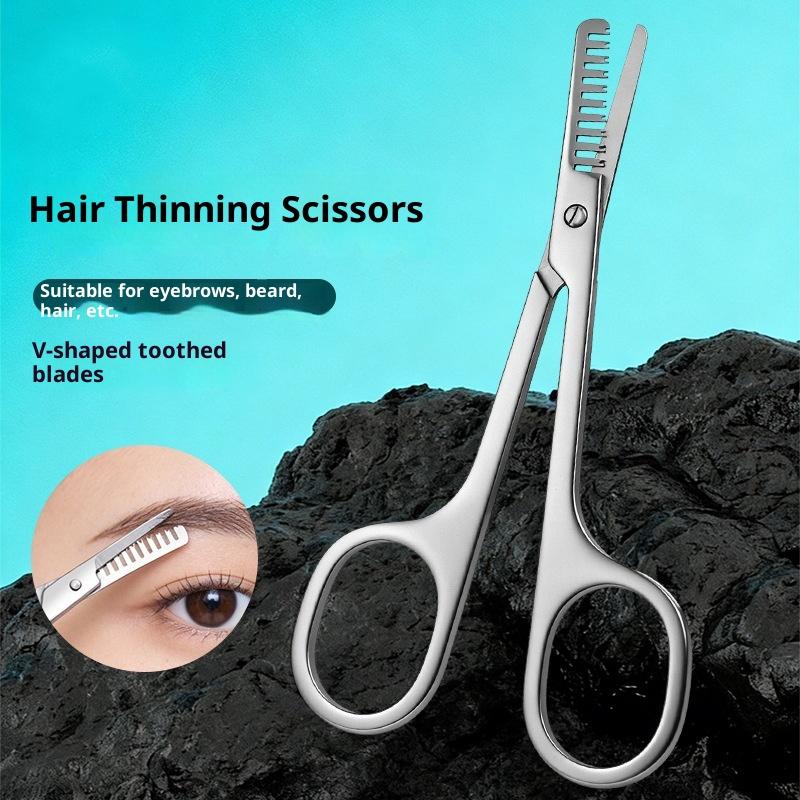 1Pcs Stainless Steel Eyebrow Trimmer Scissors Precision Grooming Tool For Men & Women Effortless Knife Hair Removal Shaver Tool
