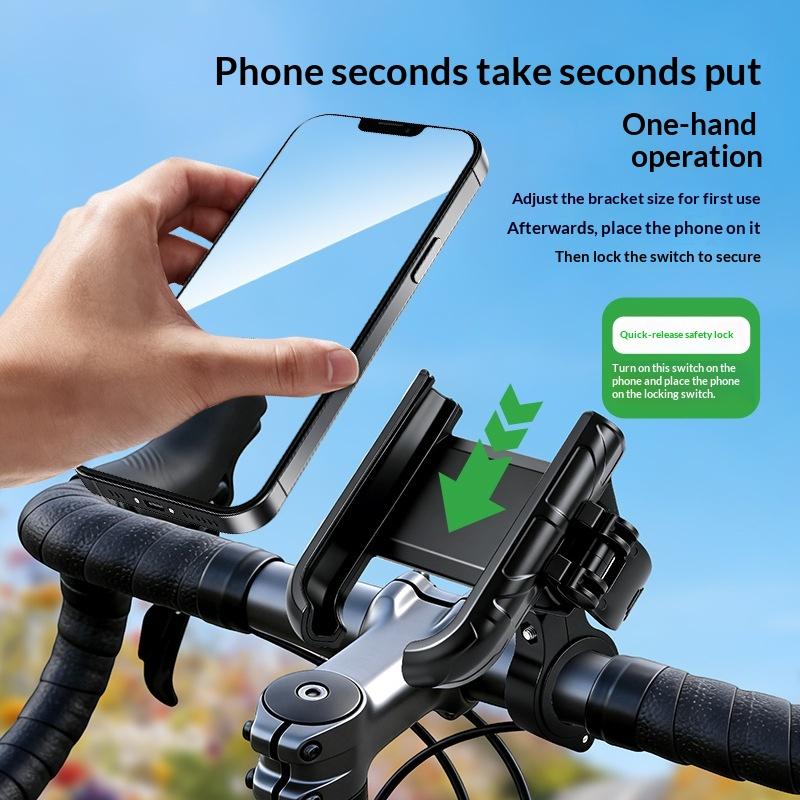 Motorcycle Phone Mount No Block Design Anti-Shake Lock Universal Holder for 4.7-7 Inch Phones Motorbike Riding