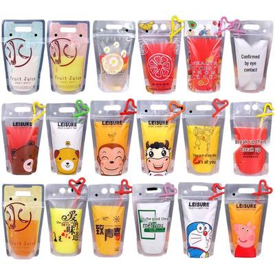 GoodJobBang 500ml Disposable Self-Sealing Beverage Pouches, 100-Pack