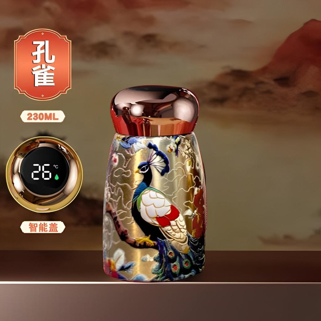 New Guochao Mini Thermos Cup High Value Intelligent Temperature Display Small Capacity Portable Water Cup Guofeng Ceramic Liner