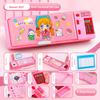 Plastic Pencil Case With Calculator/Pencil Sharpener Fun Mechanism Design Stationery Storage Box Multi-Functional Large Capacity