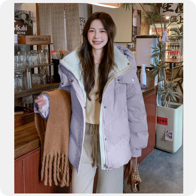 Down Padded Jacket Women's Autumn and Winter Thick Padded Jacket Small Fake Two-piece Short Padded Jacket