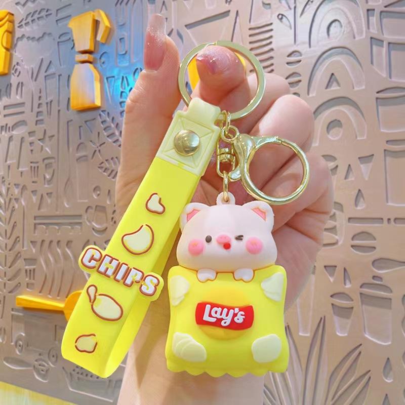 Cute Potato Chips, Small Animals, Keychain Pendant, Cartoon Doll, Doll Keychain, Small Gift, Schoolbag Pendant.