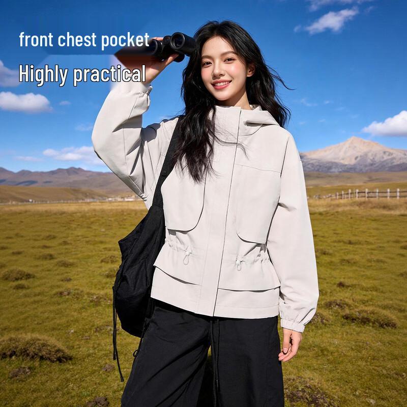 Baleno Women's Casual Hooded Drawstring Jacket