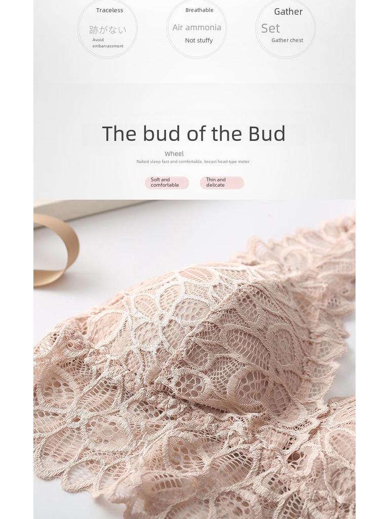 Hermoso Bralette de Triángulo de Encaje - Sin Costuras, Sin Aros y con Tirantes