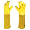 1 Pair Long Thorn Proof Working Mitten Breathable Leather Garden Gloves with Forearm Protection Floral Gauntlet Best Garden Gift