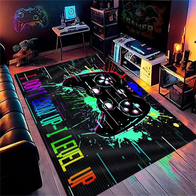 Gaming for Boys Room Gamer Casual Carpet with Controller Design Rug for Game Room Bedroom Decor Machine Washab Mat
