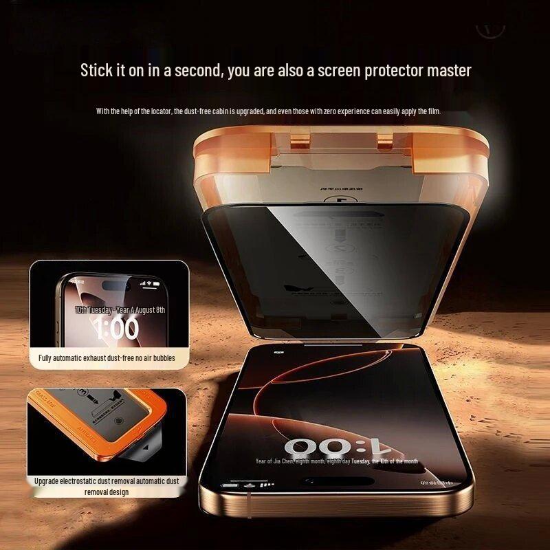 Privacy Protection Dust-Free Tempered Film for Apple iPhone 15/13/16 Pro Max