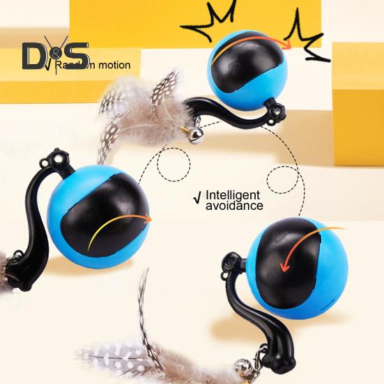 Interactive Cat Toy Rechargeable Automatic Cat Toy Ball with Remote Control Motion Activated Self Rolling Ball for Indoor Cat