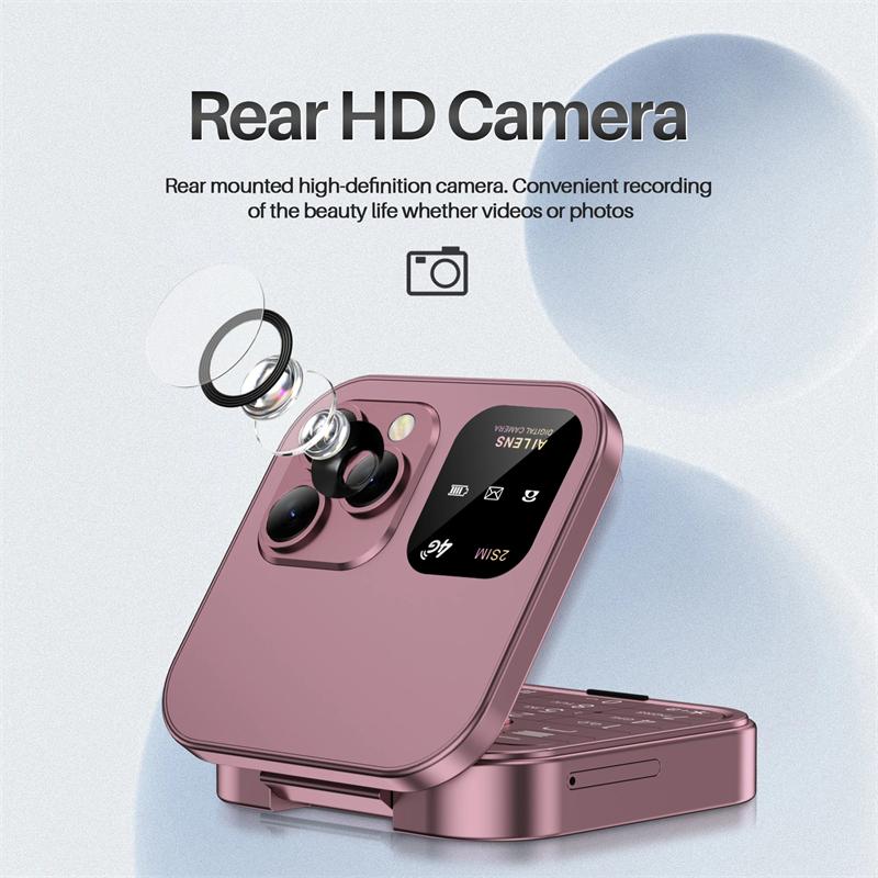 NEU i16 Pro Max Kleines Klapphandy 4G-Netzwerk Dual-SIM Standby Anrufaufzeichnung Kurzwahl FM 1,77 Zoll Mini-Falthandy