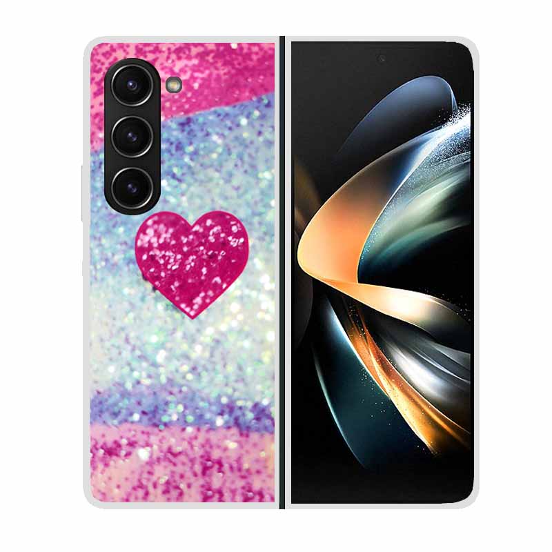 For Samsung Galaxy Z Fold 5 ZFold5 Cases Marble Transparent Shockproof Protection Hard Back Cover For Samsung Z Fold 5 5G Cases
