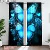 2Pcs Butterfly Printed Curtains Decorative Window Drapes Window Treatments For Bedroom Living Room Home Decoration Room