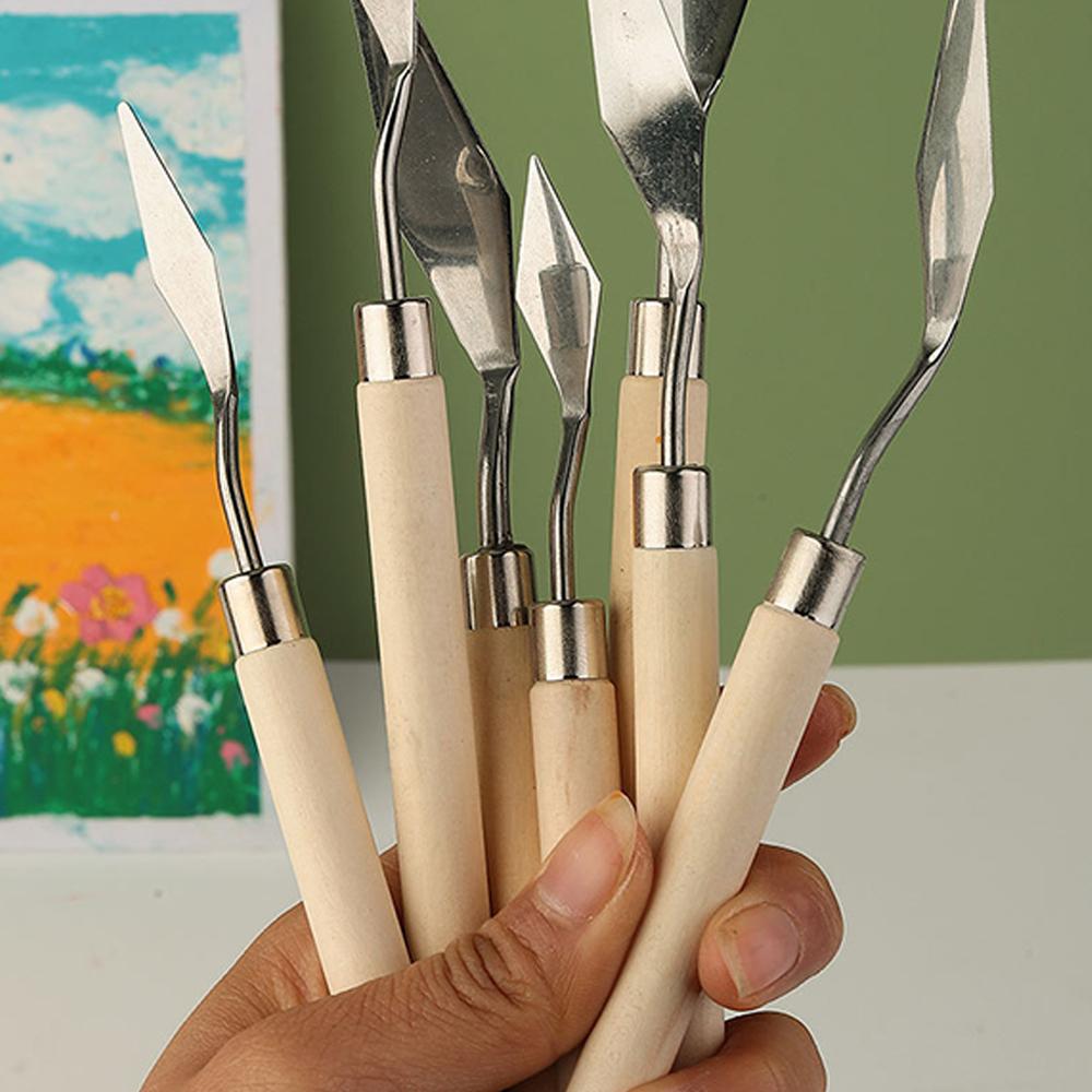 7pcs/set Oil Painting Scraper Knives Artist Crafts Spatula Palette Knife Scraper Drawing Art Tools Stationery Supplies
