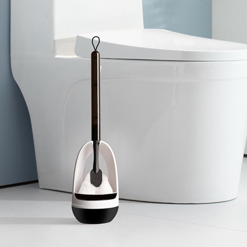 Long Handle Toilet Bowl Brush and Holder Bathroom Toilet Brush Soft Bristles Toilet Cleaning Brush Easily to Use