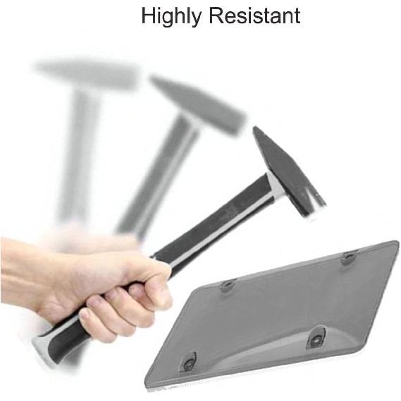 ANBOO 2 Pack License Plate Cover, Clear License Plate Protector License Plate Frame For American Standard Cars,12.2"X6.3", Grey