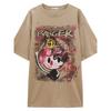 Summer Vintage Street Style Printing Loose Casual Short Sleeve Tee Top Women Cotton All-match Pullover T-shirt
