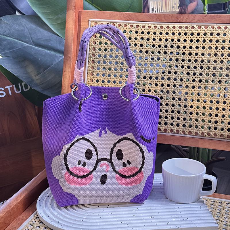 2025 Niedliche Tier Strickhandtasche - Damen Tragetasche mit großem Fassungsvermögen für Arbeit & Ausflüge
