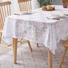 Light Luxury Pastoral White Lace Tablecloth Embroidered Cloth Round Table Square Table Rectangular Tablecloth Table Cloth