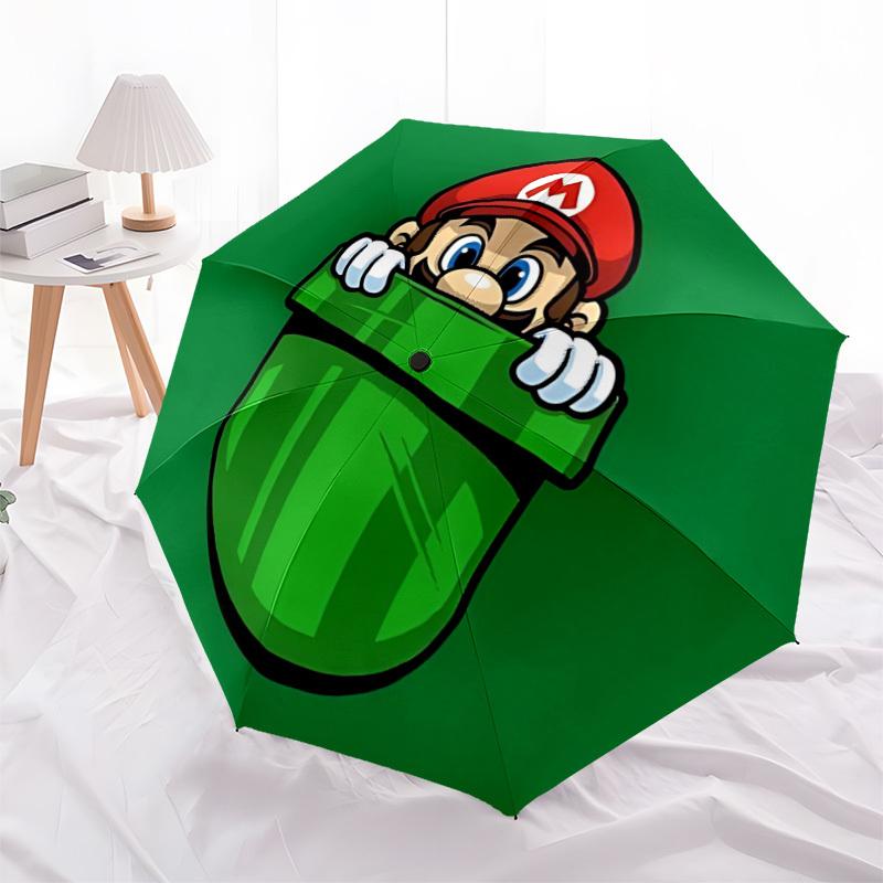 1pc Pocket Mario Automatic Folding Umbrella - Lightweight, Retractable Design with 8-Rib Durability, Perfect for Outdoor23