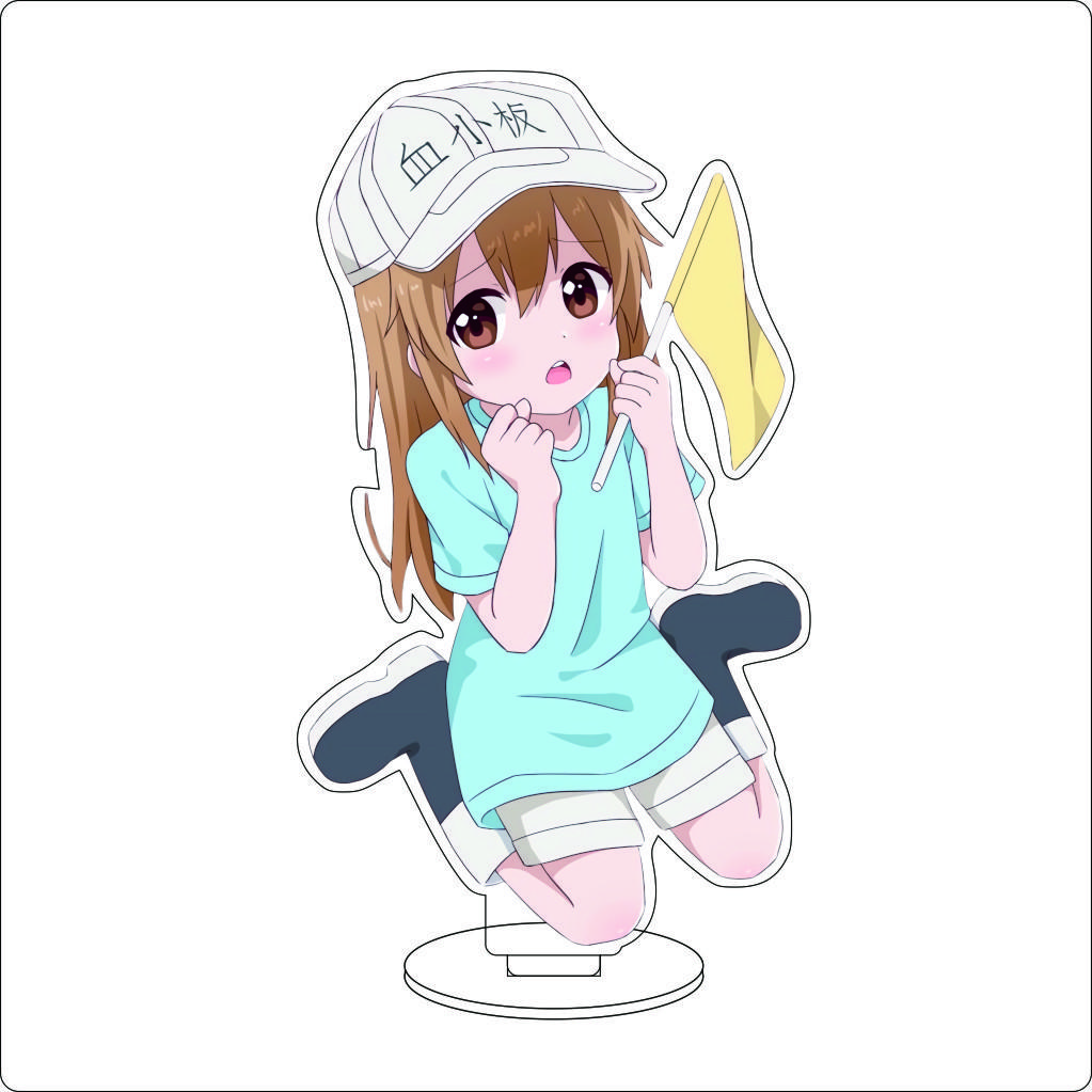 16CM Anime Cells At Work Cosplay Acrylic Stand Ornaments Macrophages Platelet Red Blood Cell Leukocyte Figure Stand Gifts