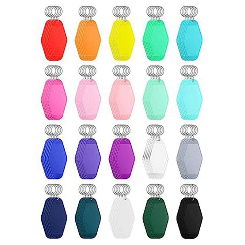 A84E-100 шт. ABS Пустые Ключницы для Отеля Мотеля Винтажные Ромбовидные Метки для Ключей Мотеля Оптовая Продажа 20 Цветов разноцветный