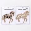 Rhinestone Horse Brooch for Women Unisex Enamel Animal Lapel Pins Gifts