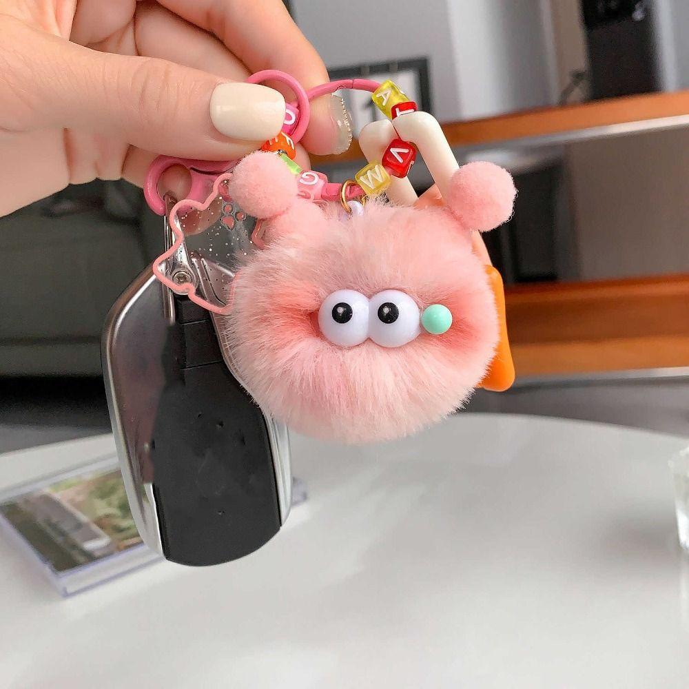 Long Hair Doll Pendant Cute Doll Cartoon Design Doll Girl Head Key Chain Doll Girl