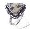 Dalmatian Jasper Natural Gemstone Antique Silver Ring US Size-8.25 R 5091