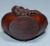 China Natural Boxwood Wood Carved Dog Statue Exquisite Figurines Ornament Art