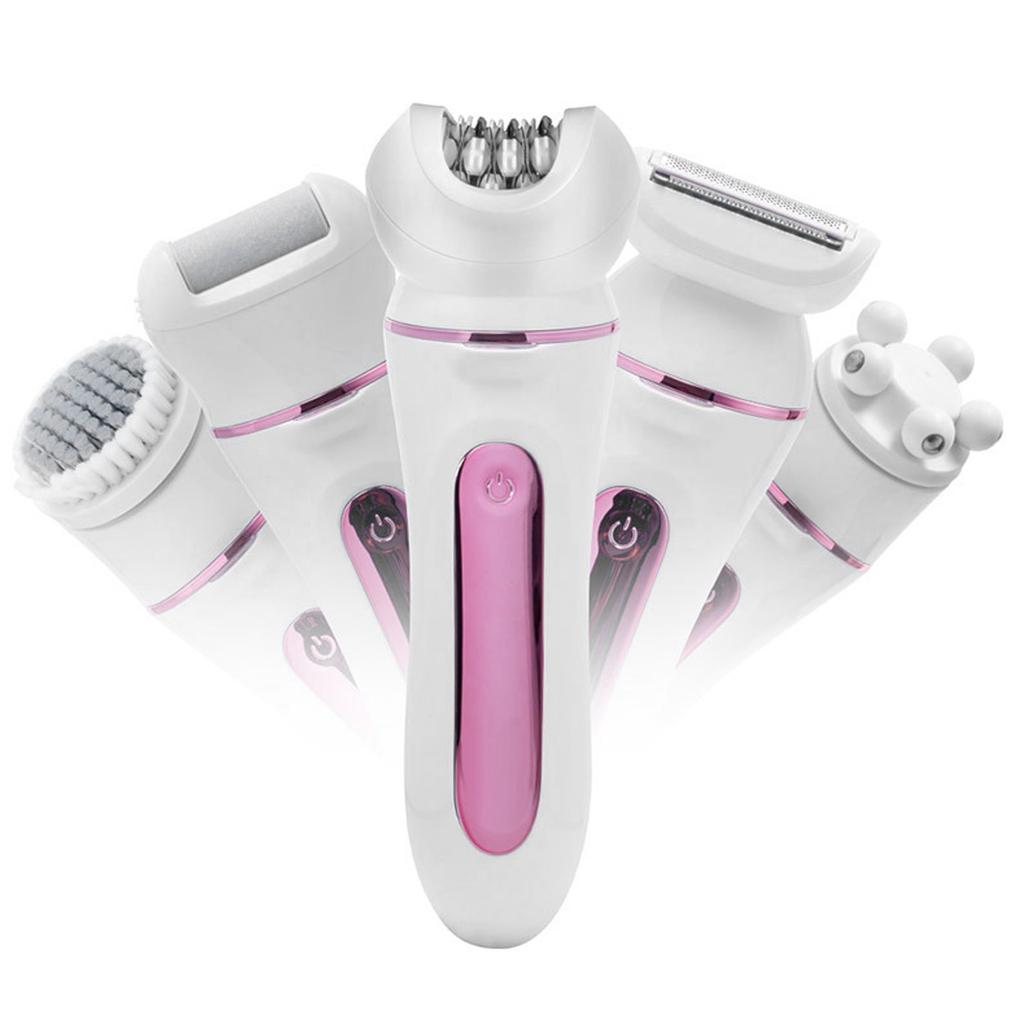 Electric Lady Trimmer Portable Hair Removal Head Shaving Head Face Washing Head Face Washing Head Face Washing Head 5 in 1 Lady Epilator for Women