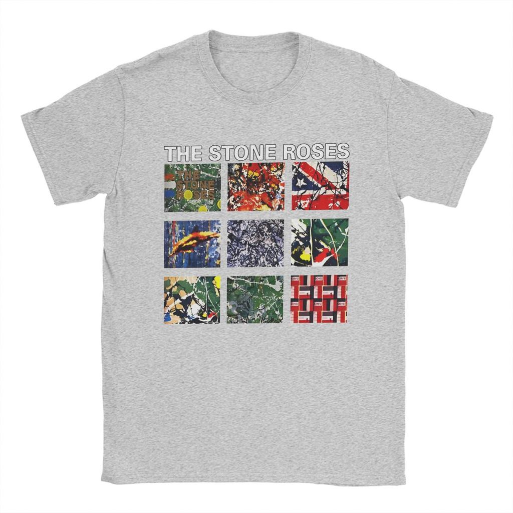 Męska Koszulka Rock The Stone Roses Zespół Casual 100% Bawełna Koszulka Krótki Rękaw Koszulki Okrągły Dekolt Ubrania Duży Rozmiar