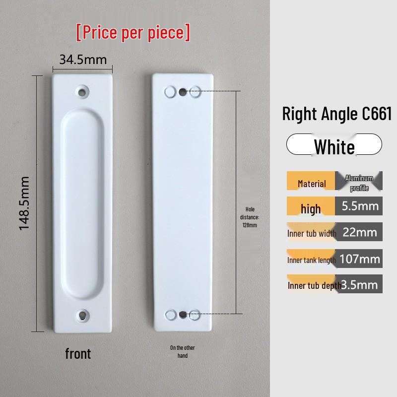 No-Drill Sliding Door Handle for Glass, Cabinet & Kitchen, Gold/Black/Gray Finish