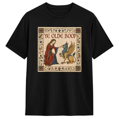 Le Boop Orta Çağ Şövalyesi Ejderha Tişört Erkekler İçin Saf Pamuk Vintage Tişörtler Yuvarlak Yaka Tişörtler Kısa Kollu Üstler 4XL 5XL 6XL
