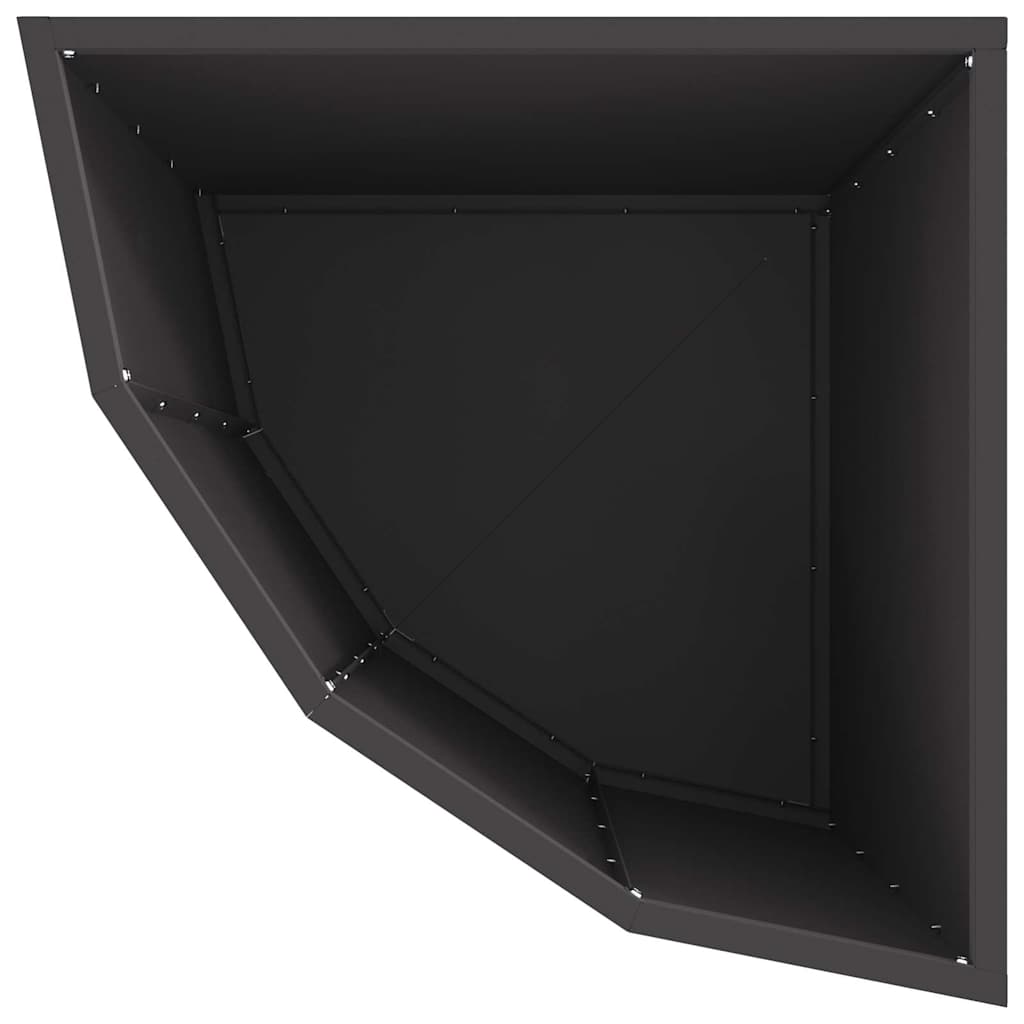 Corner Planter Black 45 X 45 X 50 Cm Steel