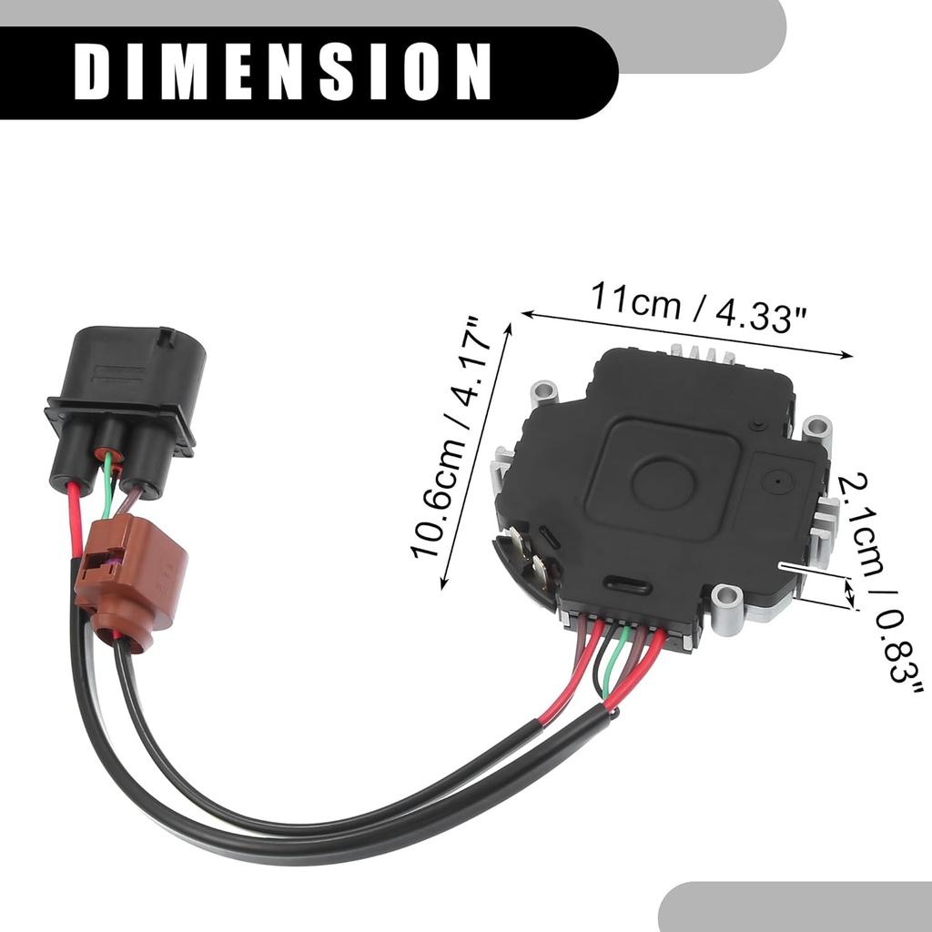 Radiator Engine Fan Control Unit 1TD959455 - Car Radiator Cooling Fan Control Module - for Volkswagen GTI 2.0L 2009-2013 Plastic Metal Black - 1 Pc