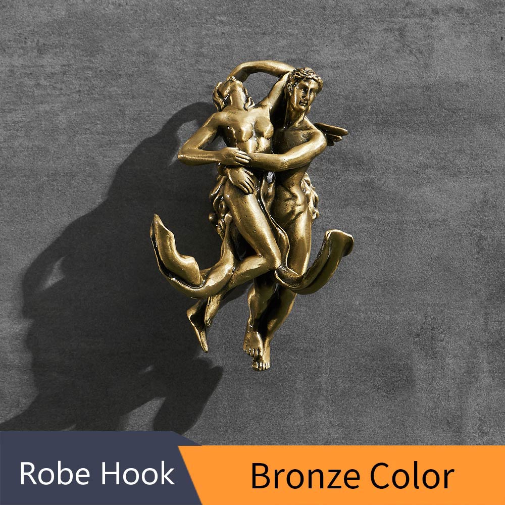 Romantic Gold Bathroom Towel Hook Robe Brass Coat and Clothes Hook, Classic Heavy Duty Wall Hook for Bathroom MB-0812B