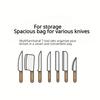 Portable Knife Bag Kitchen Knife Roll Bag Carry Case Canvas Cutlery Knives Holders Protectors Knife Carrying Storage Pockets Bag