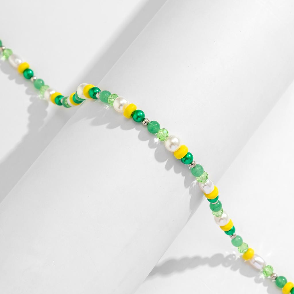 Salirco Bohemian Imitation Pearl Choker Necklace Fashion Colorful Acrylic Beaded Short Necklace Women's Trend Y2K Beach Jewelry