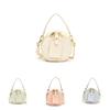 Unisex Pu Mini Circular Bag With Stitching Details For Kids And Toddler Accessories