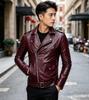 European and American men's clothing autumn and winter fashion casual leather jacket temperament elegant long sleeve large size men's leather jacke
